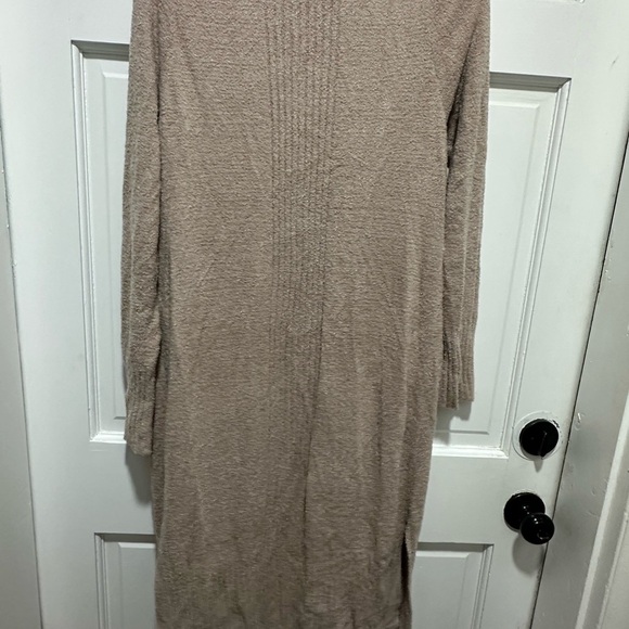 BAREFOOT DREAMS CozyChic Lite Knit Tan Nude Open Front Cardigan Sz Medium EUC - Picture 7 of 7